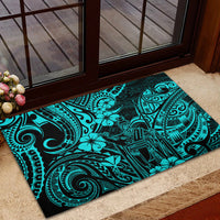 Hawaii King Kamehameha Rubber Doormat Polynesian Pattern Turquoise Version LT01 - Polynesian Pride