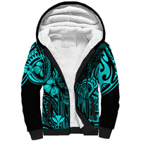 Hawaii King Kamehameha Sherpa Hoodie Polynesian Pattern Turquoise Version LT01 Unisex Turquoise - Polynesian Pride