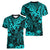 Hawaii King Kamehameha Women V Neck T Shirt Polynesian Pattern Turquoise Version LT01 - Polynesian Pride