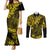 Hawaii King Kamehameha Couples Matching Mermaid Dress and Long Sleeve Button Shirts Polynesian Pattern Yellow Version LT01 Yellow - Polynesian Pride