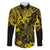 Hawaii King Kamehameha Family Matching Summer Maxi Dress and Hawaiian Shirt Polynesian Pattern Yellow Version LT01 Dad's Shirt - Long Sleeve Yellow - Polynesian Pride
