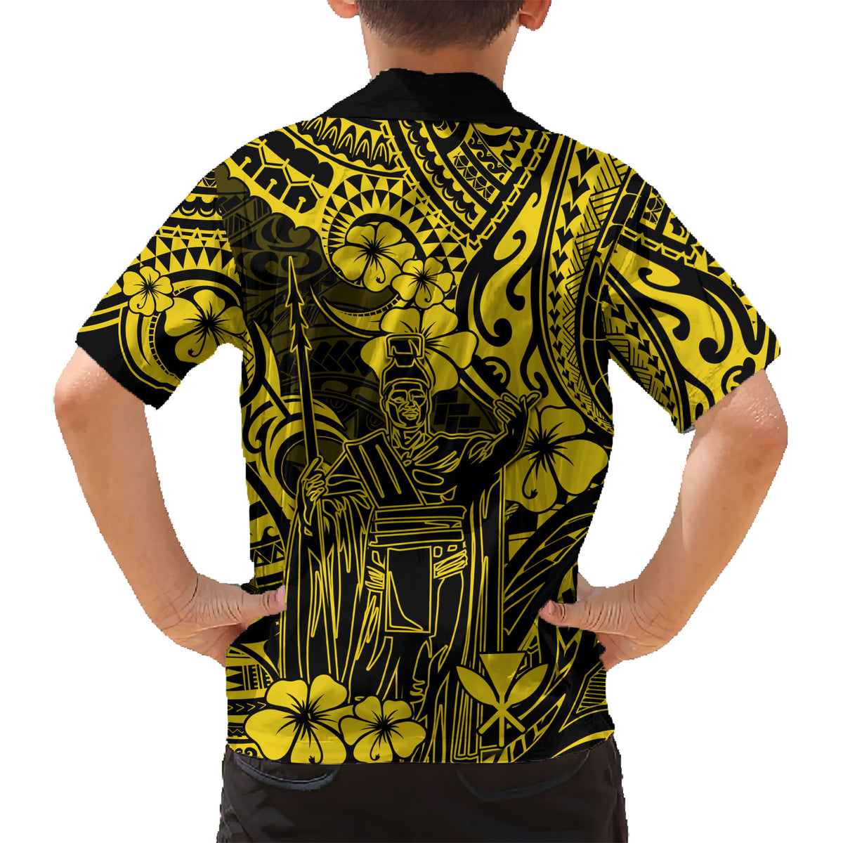 Hawaii King Kamehameha Hawaiian Shirt Polynesian Pattern Yellow Version LT01 - Polynesian Pride