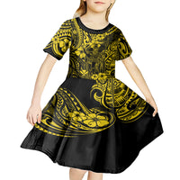Hawaii King Kamehameha Kid Short Sleeve Dress Polynesian Pattern Yellow Version LT01 - Polynesian Pride