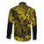Hawaii King Kamehameha Long Sleeve Button Shirt Polynesian Pattern Yellow Version LT01 - Polynesian Pride