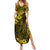 Hawaii King Kamehameha Summer Maxi Dress Polynesian Pattern Yellow Version LT01 Women Yellow - Polynesian Pride