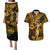 Hawaii Hula Girl Couples Matching Puletasi Dress and Hawaiian Shirt Polynesian Pattern Gold Version LT01 Gold - Polynesian Pride