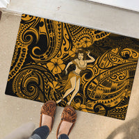 Hawaii Hula Girl Rubber Doormat Polynesian Pattern Gold Version LT01 - Polynesian Pride