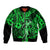 Hawaii Hula Girl Bomber Jacket Polynesian Pattern Green Version LT01 Unisex Green - Polynesian Pride
