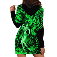 Hawaii Hula Girl Hoodie Dress Polynesian Pattern Green Version LT01 - Polynesian Pride