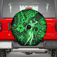 Hawaii Hula Girl Spare Tire Cover Polynesian Pattern Green Version LT01 - Polynesian Pride