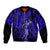 Hawaii Hula Girl Bomber Jacket Polynesian Pattern Navy Blue Version LT01 Unisex Blue - Polynesian Pride