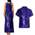 Hawaii Hula Girl Couples Matching Tank Maxi Dress and Hawaiian Shirt Polynesian Pattern Navy Blue Version LT01 - Polynesian Pride