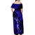 Hawaii Hula Girl Off Shoulder Maxi Dress Polynesian Pattern Navy Blue Version LT01 - Polynesian Pride