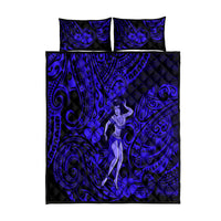 Hawaii Hula Girl Quilt Bed Set Polynesian Pattern Navy Blue Version LT01 Blue - Polynesian Pride