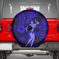 Hawaii Hula Girl Spare Tire Cover Polynesian Pattern Navy Blue Version LT01 - Polynesian Pride