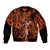 Hawaii Hula Girl Bomber Jacket Polynesian Pattern Orange Version LT01 Unisex Orange - Polynesian Pride