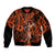 Hawaii Hula Girl Sleeve Zip Bomber Jacket Polynesian Pattern Orange Version LT01 Unisex Orange - Polynesian Pride