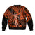 Hawaii Hula Girl Sleeve Zip Bomber Jacket Polynesian Pattern Orange Version LT01 - Polynesian Pride