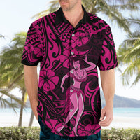 Hawaii Hula Girl Hawaiian Shirt Polynesian Pattern Pink Version LT01 - Polynesian Pride