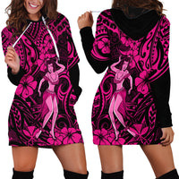 Hawaii Hula Girl Hoodie Dress Polynesian Pattern Pink Version LT01 - Polynesian Pride