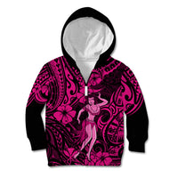 Hawaii Hula Girl Kid Hoodie Polynesian Pattern Pink Version LT01 - Polynesian Pride