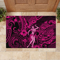 Hawaii Hula Girl Rubber Doormat Polynesian Pattern Pink Version LT01 - Polynesian Pride