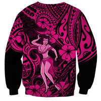Hawaii Hula Girl Sweatshirt Polynesian Pattern Pink Version LT01 - Polynesian Pride