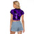 Hawaii Hula Girl Raglan Cropped T Shirt Hibiscus Hawaii Tribal Tattoo Purple Version LT01 - Polynesian Pride