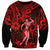 Hawaii Hula Girl Sweatshirt Hibiscus Hawaii Tribal Tattoo Red Version LT01 Unisex Red - Polynesian Pride