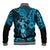 Hawaii Hula Girl Baseball Jacket Hibiscus Hawaii Tribal Tattoo Sky Blue Version LT01 - Polynesian Pride