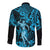 Hawaii Hula Girl Long Sleeve Button Shirt Hibiscus Hawaii Tribal Tattoo Sky Blue Version LT01 - Polynesian Pride