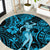 Hawaii Hula Girl Round Carpet Hibiscus Hawaii Tribal Tattoo Sky Blue Version LT01 Blue - Polynesian Pride