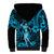 Hawaii Hula Girl Sherpa Hoodie Hibiscus Hawaii Tribal Tattoo Sky Blue Version LT01 - Polynesian Pride