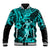Hawaii Hula Girl Baseball Jacket Hibiscus Hawaii Tribal Tattoo Turquoise Version LT01 Unisex Turquoise - Polynesian Pride