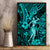 Hawaii Hula Girl Canvas Wall Art Hibiscus Hawaii Tribal Tattoo Turquoise Version LT01 - Polynesian Pride