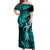 Hawaii Hula Girl Off Shoulder Maxi Dress Hibiscus Hawaii Tribal Tattoo Turquoise Version LT01 Women Turquoise - Polynesian Pride