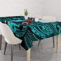 Hawaii Hula Girl Tablecloth Hibiscus Hawaii Tribal Tattoo Turquoise Version LT01 - Polynesian Pride