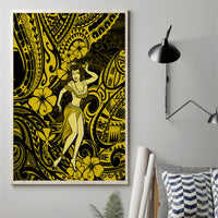 Hawaii Hula Girl Canvas Wall Art Hibiscus Hawaii Tribal Tattoo Yellow Version LT01 - Polynesian Pride