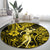 Hawaii Hula Girl Round Carpet Hibiscus Hawaii Tribal Tattoo Yellow Version LT01 - Polynesian Pride