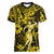 Hawaii Hula Girl Women V Neck T Shirt Hibiscus Hawaii Tribal Tattoo Yellow Version LT01 Female Yellow - Polynesian Pride