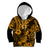 Hawaii Pineapple Kid Hoodie Paradise Flowers Pacific With Gold Polynesian Tribal LT01 Gold - Polynesian Pride