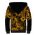 Hawaii Pineapple Sherpa Hoodie Paradise Flowers Pacific With Gold Polynesian Tribal LT01 - Polynesian Pride