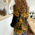 Hawaii Pineapple Women Casual Shirt Paradise Flowers Pacific With Gold Polynesian Tribal LT01 - Polynesian Pride