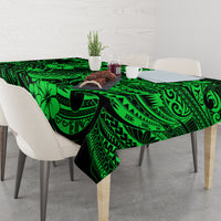 Hawaii Pineapple Tablecloth Paradise Flowers Pacific With Green Polynesian Tribal LT01 - Polynesian Pride