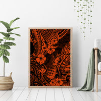 Hawaii Pineapple Canvas Wall Art Paradise Flowers Pacific With Orange Polynesian Tribal LT01 - Polynesian Pride