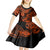 Hawaii Pineapple Kid Short Sleeve Dress Paradise Flowers Pacific With Orange Polynesian Tribal LT01 - Polynesian Pride