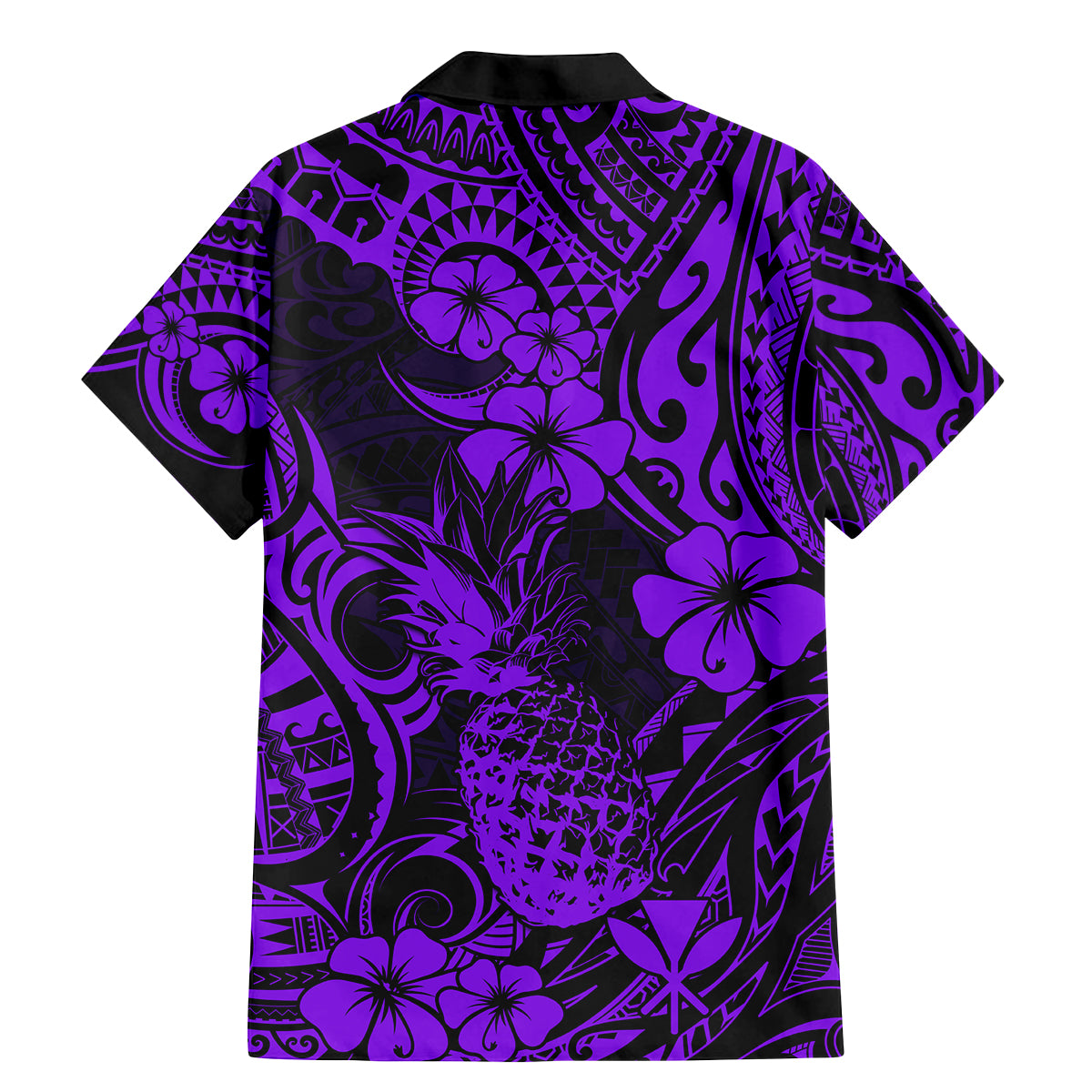 Hawaii Pineapple Family Matching Mermaid Dress and Hawaiian Shirt Polynesian Pattern Purple Version LT01 - Polynesian Pride