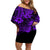 Hawaii Pineapple Off Shoulder Short Dress Polynesian Pattern Purple Version LT01 Women Purple - Polynesian Pride