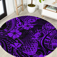 Hawaii Pineapple Round Carpet Polynesian Pattern Purple Version LT01 Purple - Polynesian Pride