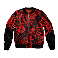 Hawaii Pineapple Bomber Jacket Polynesian Pattern Red Version LT01 Unisex Red - Polynesian Pride